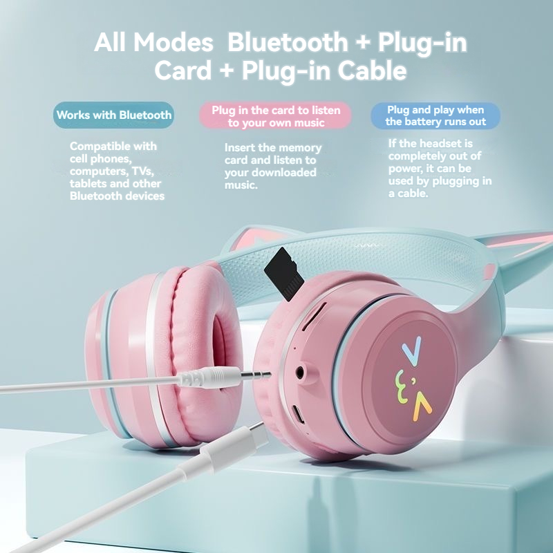 Wireless Headphones RGB Cute C - Outdoor Sport Activities For Kids recension och pris