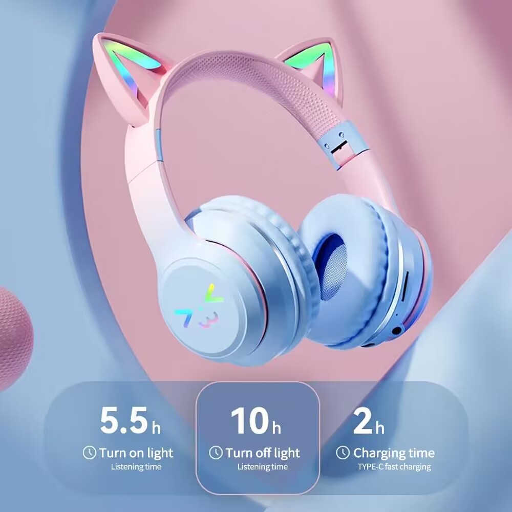 Wireless Headphones RGB Cute C - Outdoor Sport Activities For Kids recension och pris