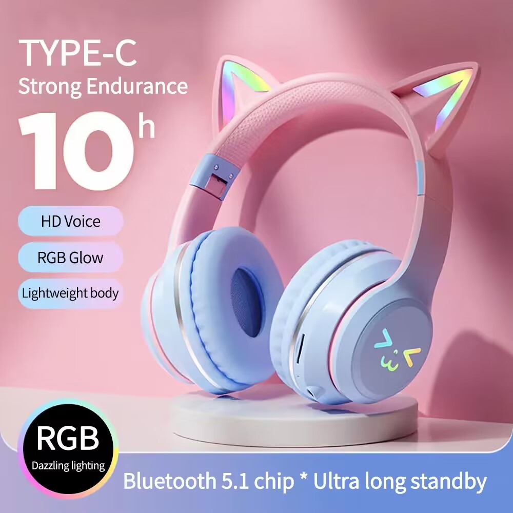 Wireless Headphones RGB Cute C - Outdoor Sport Activities For Kids recension och pris