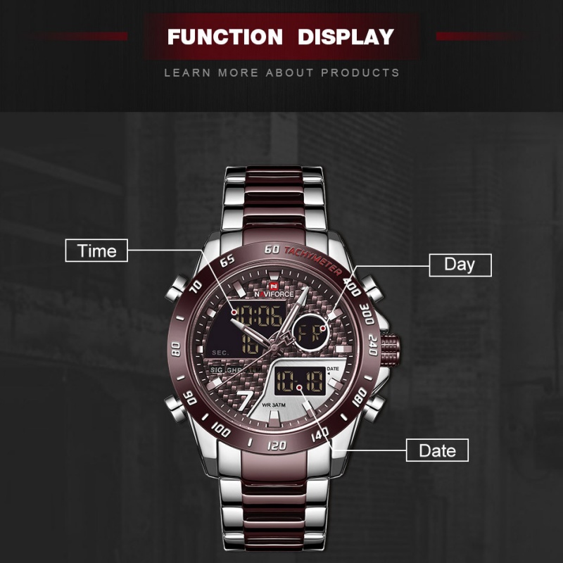 NAVIFORCE Men‘s New Analog Dig - Outdoor Sport Watch recension och pris
